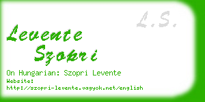 levente szopri business card